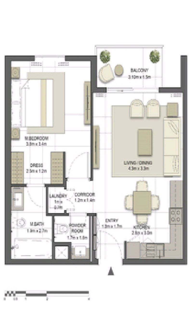 1 Bed Apartment in Crystal Residence, Maryam Island