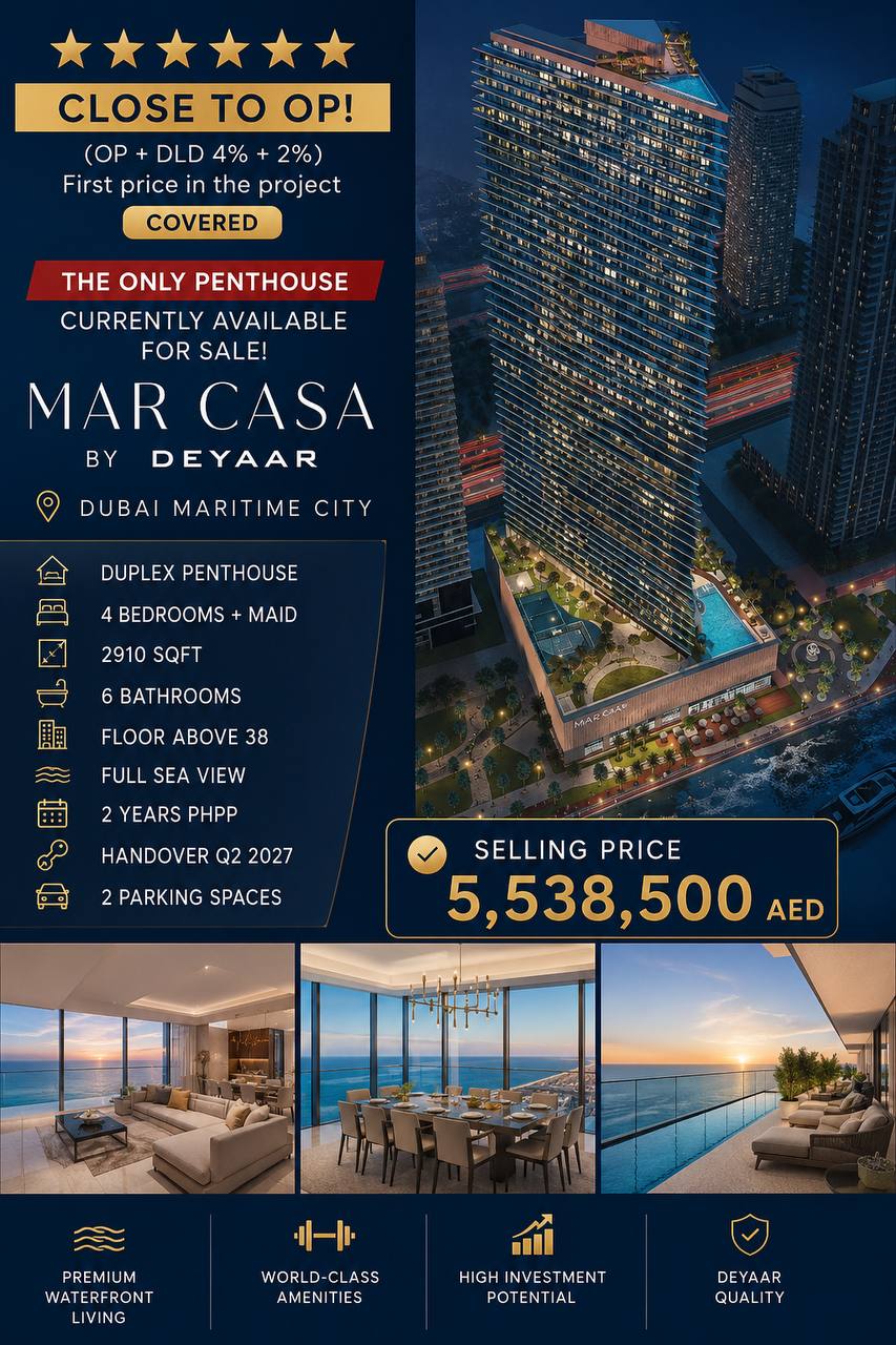Penthouse in Dubai Maritime City — Mar Casa